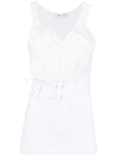 Act N°1 Ruched-bust Sleeveless Top In Weiss