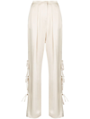 ACT N°1 HIGH-RISE TIE-LEG SATIN TROUSERS