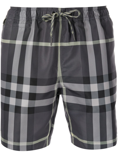 Burberry Grey Vintage Check Swim Shorts In Seal Grey Ip Check