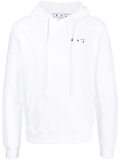 Off-white Off Logo-print Cotton Hoodie In White