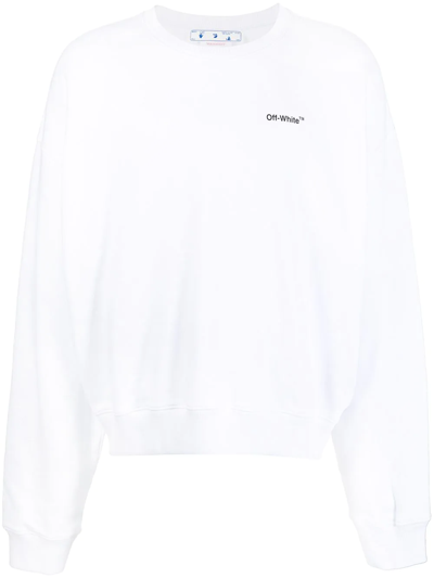 Off-white Caravaggio Arrow-print Crew-neck Sweatshirt In White