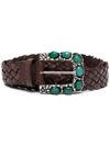 P.a.r.o.s.h Zoe Embellished Leather Belt In Verde