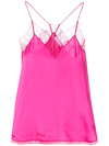 Iro Berwyn Silk Cami With Lace Trim In Candy Pink