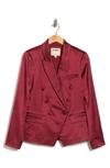 Lagence Kenzie Satin Double Breasted Blazer In Earth Red
