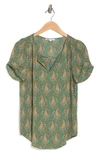 Daniel Rainn Pinch Sleeve Blouse In K422 Pine