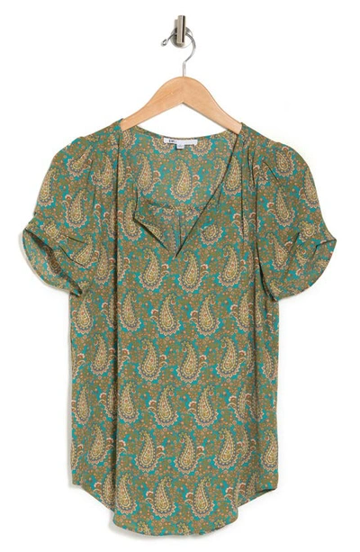 Daniel Rainn Pinch Sleeve Blouse In K422 Pine