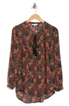 Daniel Rainn Long Sleeve Tunic Top In L336 Ebony