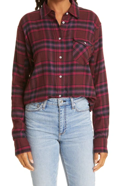 Rag & Bone Jonah Plaid Button-up Shirt In Burgundy Multi