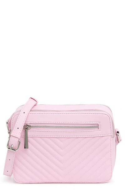 Steve Madden B Danna Chevron Quilted Faux Leather Camera Bag In Ice Pink