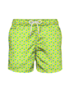 Mc2 Saint Barth Lightweight Fabric Swim Shorts With Starfish Print In Yellow & Orange