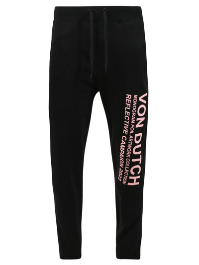 Von Dutch Reflection Jogger Pants Rose Gold In Black