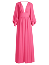 One33 Social Balloon-sleeve Maxi Dress In Pink