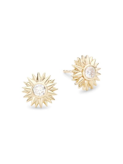 Sydney Evan Women's 14k Yellow Gold & Diamond Sunflower Stud Earrings