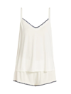 Eberjey Women's Frida Whip Stitch Tank Top & Shorts Pajama Set In Ivory Navy