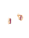 POMELLATO WOMEN'S ICONICA 18K ROSE GOLD & RUBY LAYERED HOOP EARRINGS