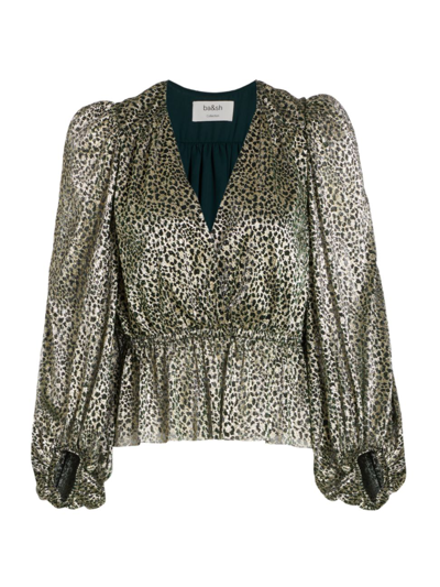Metallic Snake Puff Sleeve Top Metallic Snake Puff Sleeve Top