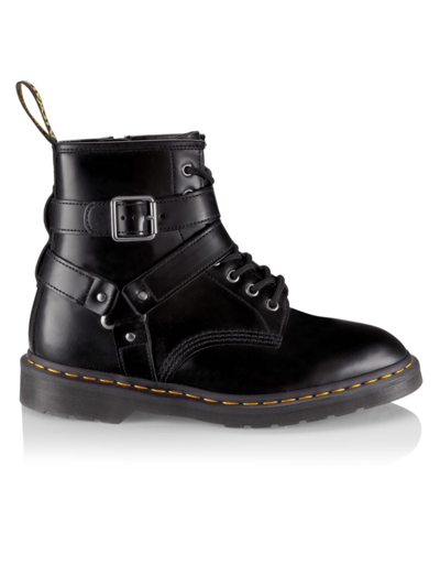 Dr. Martens Cristofor Leather Harness Lace Up Boots In Schwarz