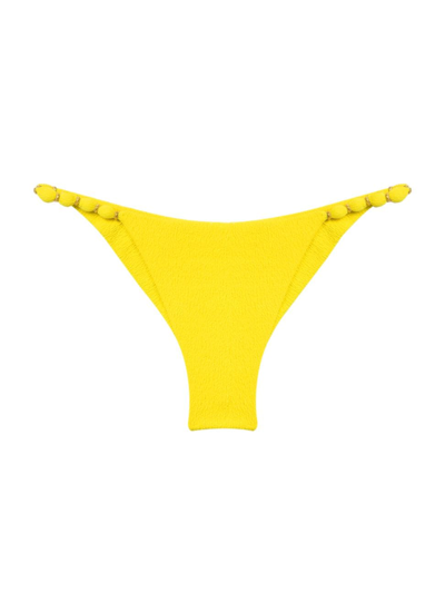 Vix Firenze Light Beaded Bikini Bottom In Yellow