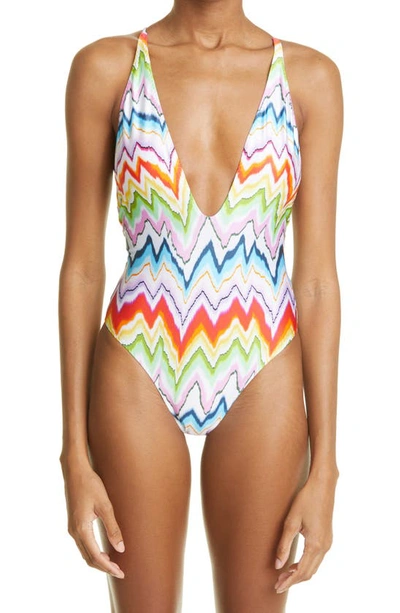 Missoni Multicolor Nylon One-piece Swimsuit In Multi-colored