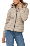 Soia & Kyo Chalee Water Repellent 700 Fill Power Down Lightweight Hooded Jacket In Fawn