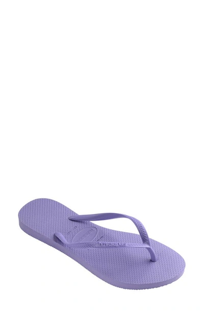 Havaianas Slim Flip Flops In Purple Paisley