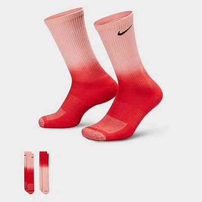Nike Everyday Plus Cushioned Crew Socks In Red/pink-multi
