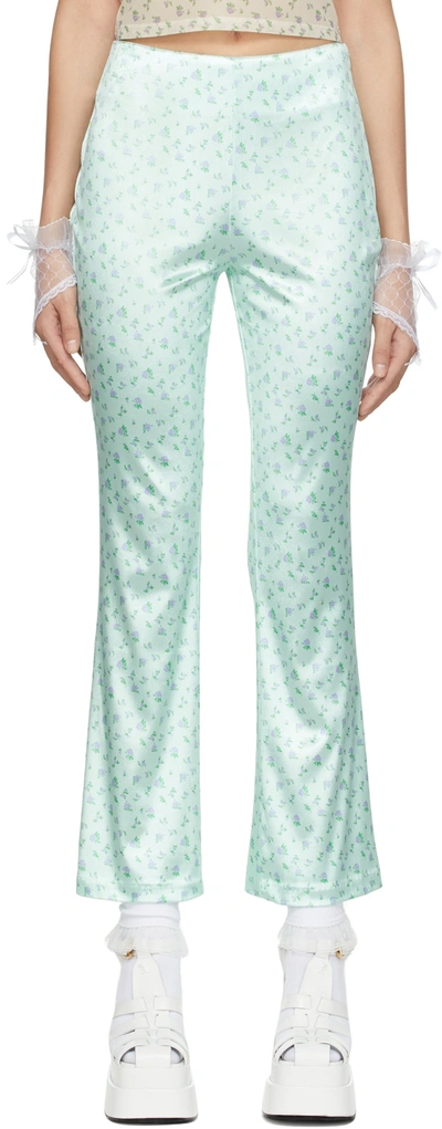 Im Sorry By Petra Collins Ssense Exclusive Green Petra Bell Trousers In Small Violet Over Gr