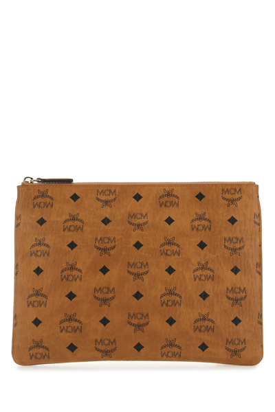 Mcm Monogram Print Medium Crossbody Pouch In Brown