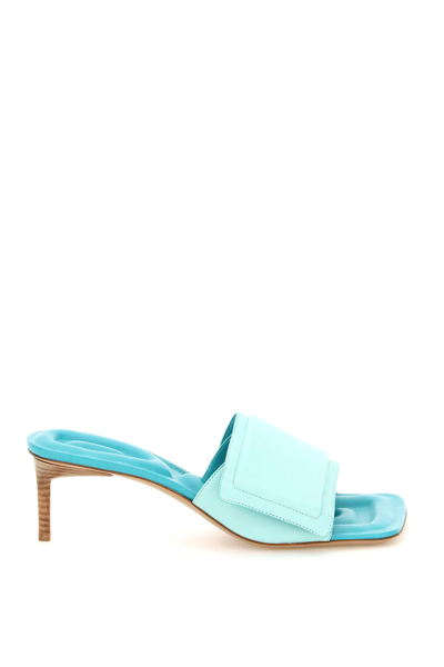 Jacquemus Les Mules Piscine Kitten-heel Lambskin Sandals In #add8e6