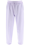Aries Premium Temple Straight-leg Logo-print Cotton-jersey Sweatpants In Purple