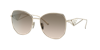 Prada Womens Gold Pr 57ys Aviator Steel And Polyamide Sunglasses In Light Brown Grad Light Grey