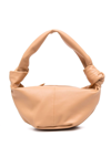 Bottega Veneta Double Knot Mini Top Handle Bag In Almond Gold