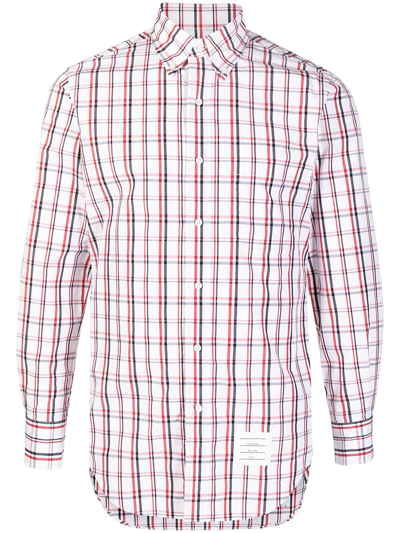 Thom Browne Checked Cotton-poplin Shirt In Printed