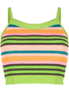 Agr Cropped Striped Tank Top In Multicolour