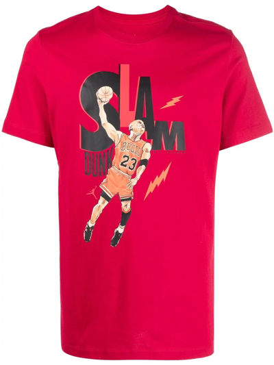 Nike Jordan Men's Game 5 Graphic Print Short-sleeve T-shirt In Gym Red