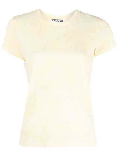 Diesel Acid-wash Short-sleeved T-shirt In Yellow