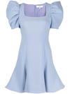 Likely Alia Square-neck Peplum Mini Dress In Blue