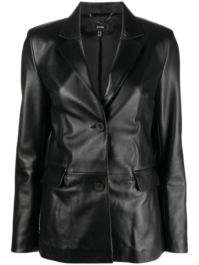 Arma Single-breasted Lambskin Blazer In Nero