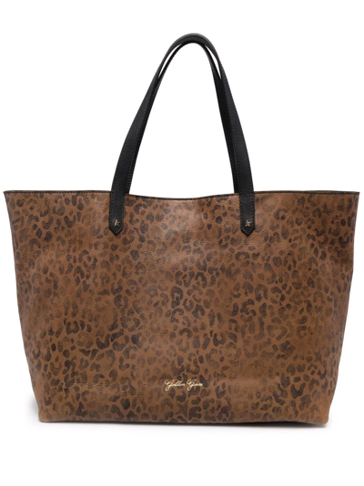 Golden Goose Pasadena Leopard-print Tote Bag In Brown