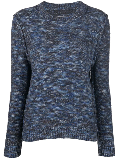 Maison Margiela Marl-knit Long-sleeved Jumper In Blau