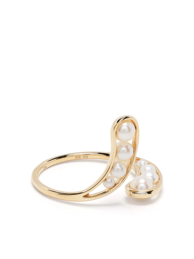 Ruifier 18kt Yellow Gold Morning Dew Droplet Pearl Ring