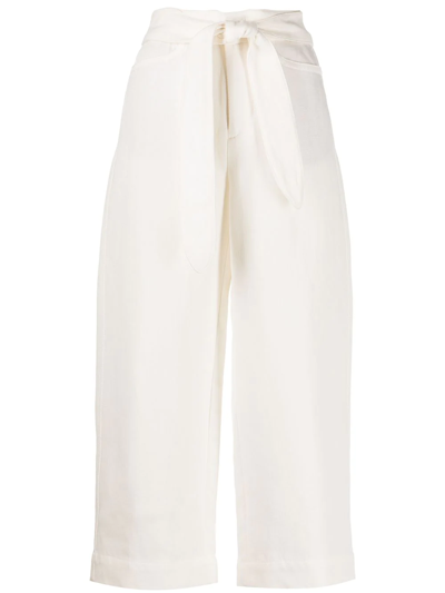 Vince Tie-front Wide-leg Trousers In White