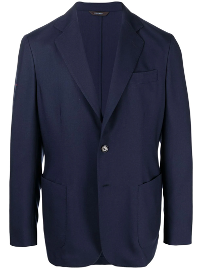 Colombo Single-breasted Cashmere Blazer In Blue