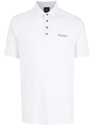 Armani Exchange Logo-print Polo Shirt In White