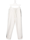 Andorine Side-tape Jogging Trousers In White