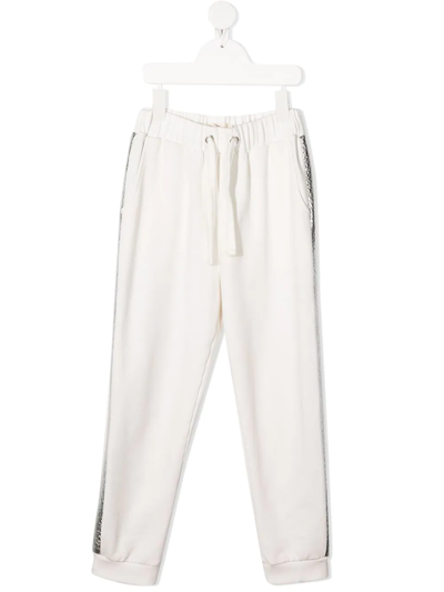 Andorine Kids' Side-tape Jogging Trousers In White