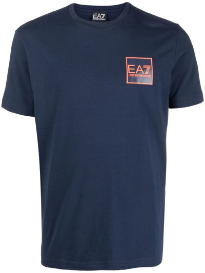 Ea7 Logo-print T-shirt In Blue