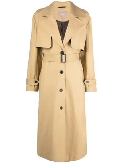 12 Storeez Single-breasted Trench Coat In Brown