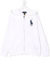Polo Ralph Lauren Big Pony-embroidered Zip-up Hoodie In White