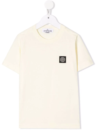 Stone Island Junior Teen Logo Patch Short-sleeve T-shirt In Yellow